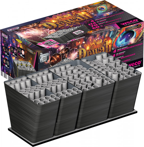 Diwali, 114-Schuss 4er Fächer-Verbund  NEU