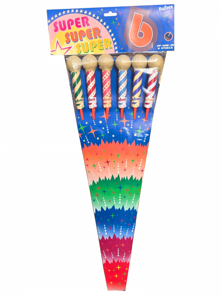 Super 6, Kugelraketen 40mm, PVC-Btl.  NEU